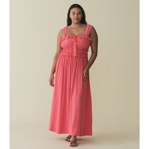 DOEN CAROLYNN MAXI DRESS IN CORAL ROSE SZ XXL